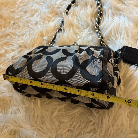 Coach Kisslock Purse Vintage Parker Black Signature C Chain Canvas Shoulder Bag - Picture 3 of 9